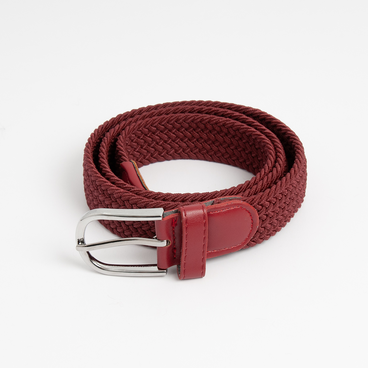 Mörk röd bälte med stretch - Rosenvinge.no - Rosenvingeshop.se
